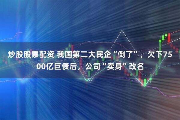 炒股股票配资 我国第二大民企“倒了”，欠下7500亿巨债后，公司“卖身”改名